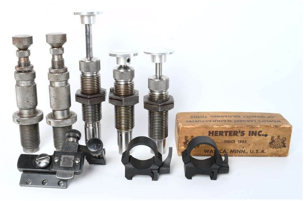 Vintage RCBS, Redfield, and Herter's Firearms Reloading and Sighting Accessory Collection, mid-20th (1 of 5)