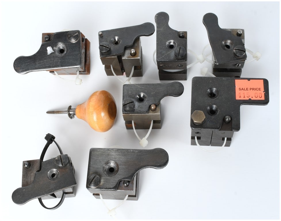 Collection of Vintage Lyman, Ideal, and RCBS Steel Bullet Mold Blocks, Mid-20th Century (1 of 9)