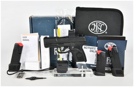 FN Reflex 9x19mm Semi-Automatic Pistol with Osight Red Dot and Three Magazines, c. 2024