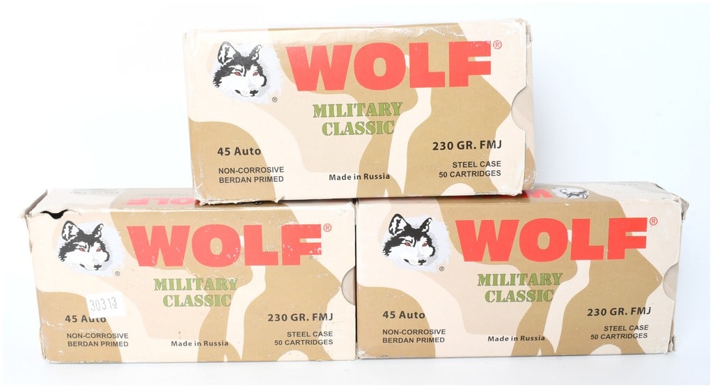 Wolf Military Classic .45 Auto Ammunition 230 Grain FMJ Steel Case (1 of 3)