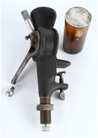 Hollywood Gun Shop Vintage Micrometer Powder Measure with Amber Glass Reservoir, circa 1950s