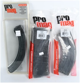 Three ProMag Firearm Magazines for Ruger 10/22, AR-308, and AR-15