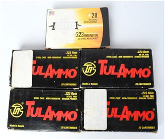 Tulammo and Armscor .223 Remington Ammunition Lot 100 Rounds Mixed Loads Circa 2000s