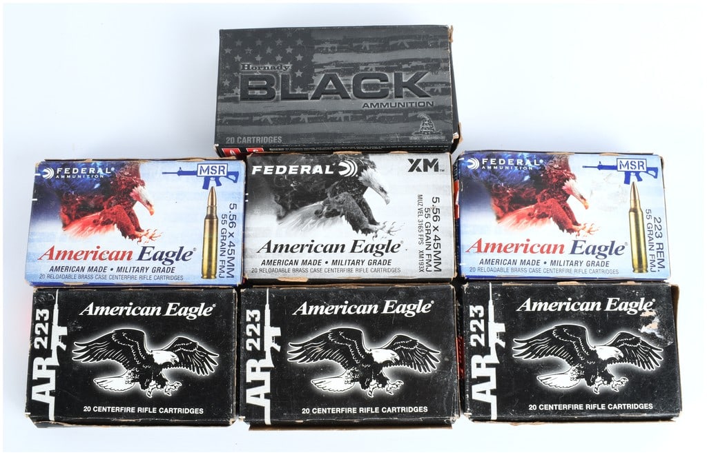 Hornady and Federal American Eagle .223 Rem and 5.56x45mm Ammunition, 140 Rounds, Contemporary (1 of 3)