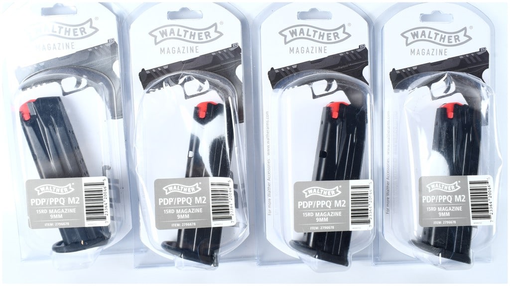 Walther, Lot of 4 PDP/PPQ M2 15-Round 9mm Magazines, Factory Sealed, c. 2021-Present (1 of 3)