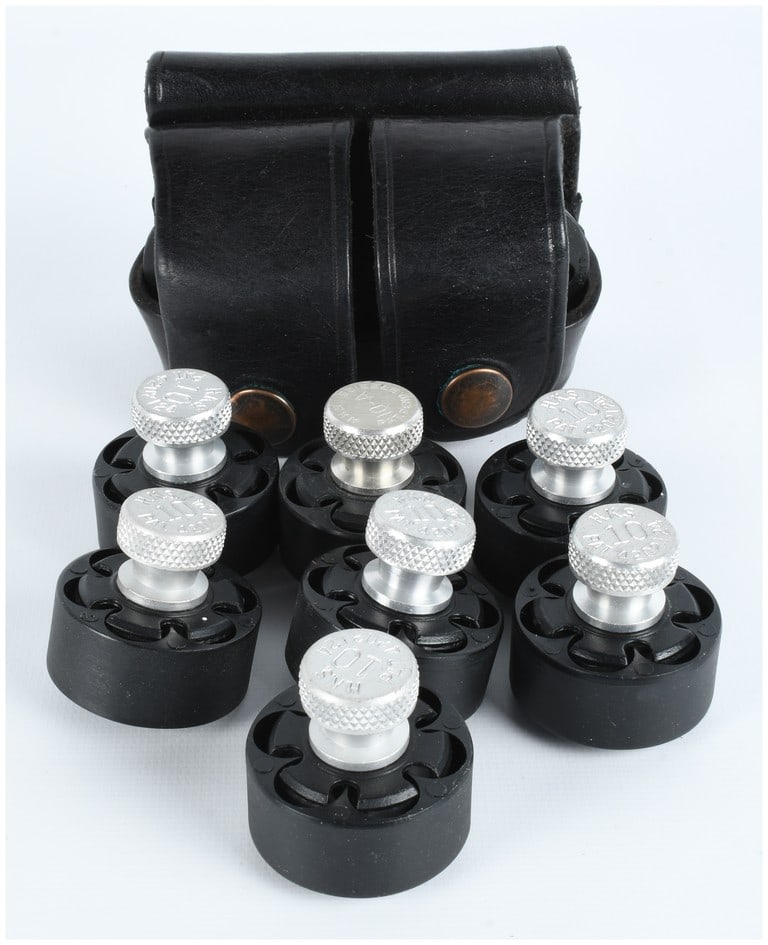 A Collection of 9 HKS Revolver Speedloaders and Carrying Case (1 of 3)