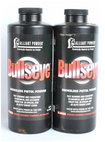 Alliant Powder Bullseye Smokeless Pistol Powder Canisters, 1 LB (Lot of 2), Contemporary Production