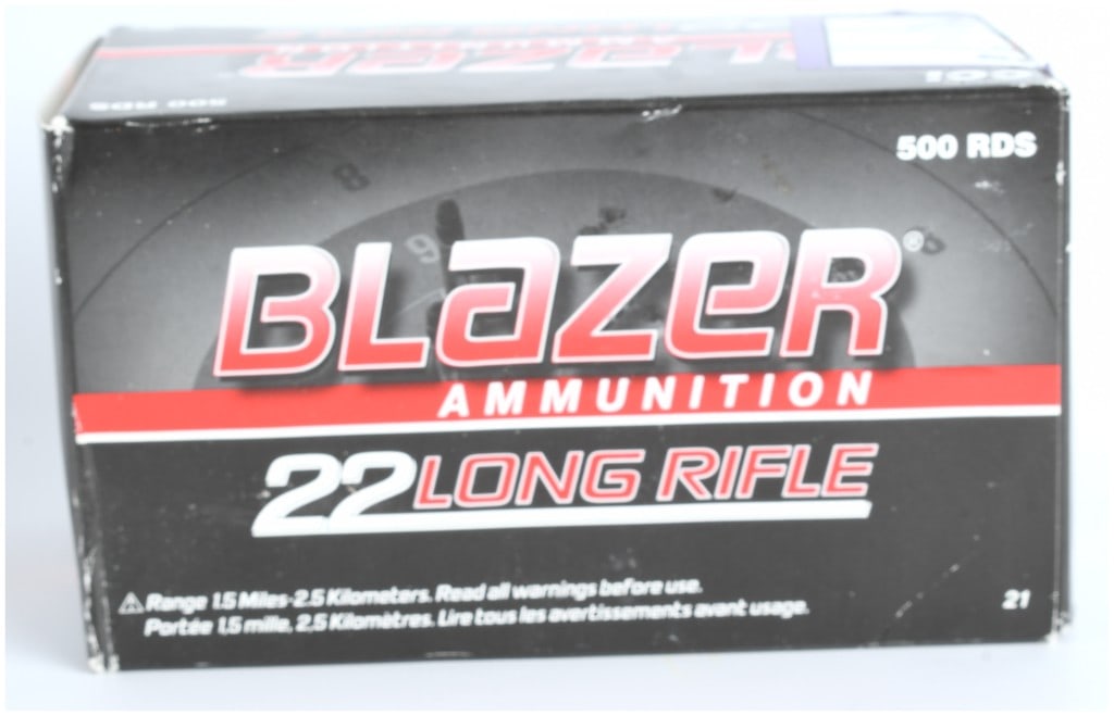 CCI Blazer .22 LR Ammunition, 500 Rounds, 40 Grain Lead Round Nose, Model 0021 (1 of 3)