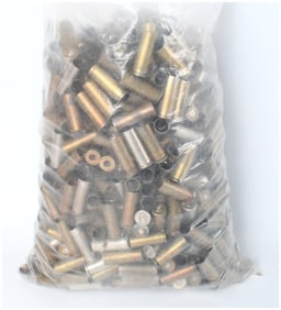 Mixed Lot of Reclaimed Empty Brass and Nickel Ammunition Casings, Including .44 Rem Mag
