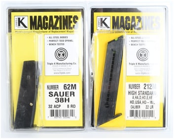Two Triple K Manufacturing Co. Replacement Firearm Magazines