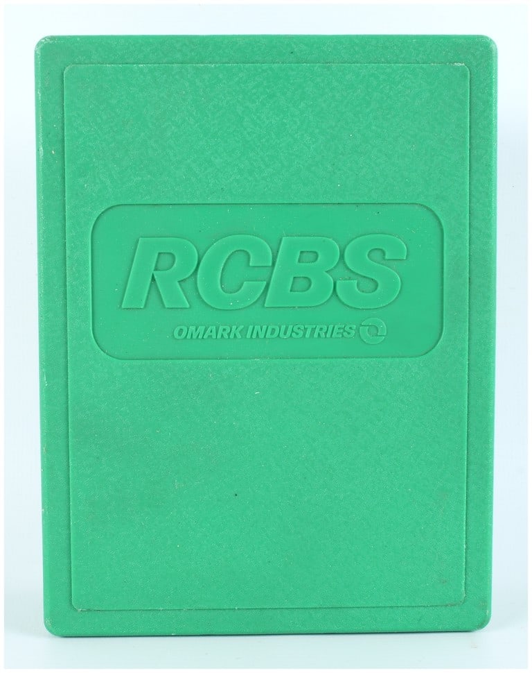 RCBS Omark Industries 3-Die Set for .38 S&W RN Reloading Dies 1970s-1980s: A vintage three-piece reloading die set manufactured by RCBS during the era of ownership by Omark Industries, dating this lot likely between the late 1960s and mid-1980s. The set is specifically