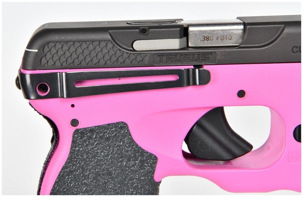Taurus CURVE .380 AUTO Subcompact Semi-Automatic Pistol, Raspberry Frame, Integrated Laser/Light, - 10