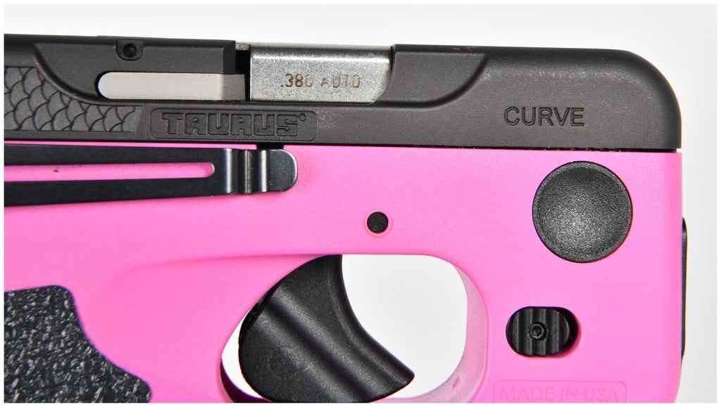 Taurus CURVE .380 AUTO Subcompact Semi-Automatic Pistol, Raspberry Frame, Integrated Laser/Light, - 12