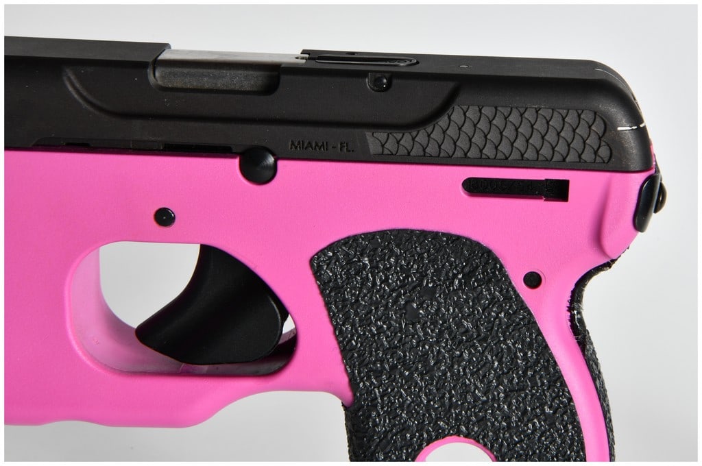 Taurus CURVE .380 AUTO Subcompact Semi-Automatic Pistol, Raspberry Frame, Integrated Laser/Light, - 4