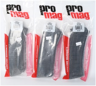 A Trio of ProMag AK-74 5.45x39mm 30-Round Black Polymer Magazines