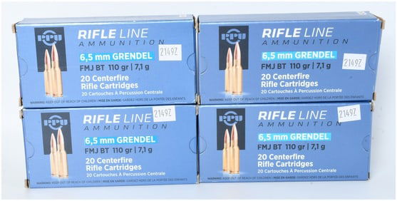 80 Rounds of Prvi Partizan PPU Rifle Line 6.5mm Grendel Ammunition