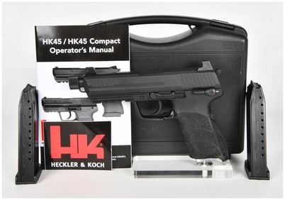 Heckler & Koch HK45 Semi-Automatic Pistol, .45 Auto, Threaded Barrel, 2 Magazines, Case, Modern