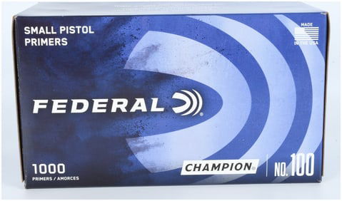 1000 Federal Champion No. 100 Small Pistol Primers
