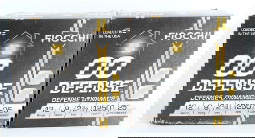 Fiocchi Defense Dynamics 12 Gauge 00 Buckshot Ammunition, 50 Rounds, Modern