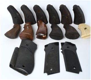 Smith & Wesson and Aftermarket Firearm Grip Component Lot (15 Pieces), Mid-20th Century