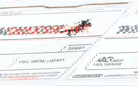 Winchester Ammunition "Win Pack" Cardboard Box, .40 S&W 165 Grain FMJ, Contemporary