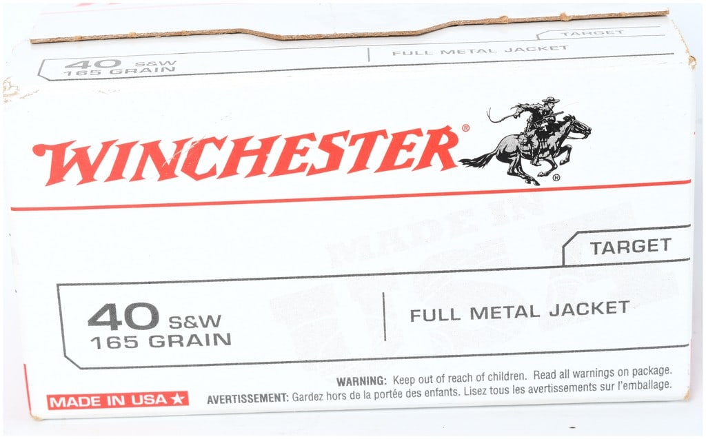 Winchester Ammunition "Win Pack" Cardboard Box, .40 S&W 165 Grain FMJ, Contemporary (1 of 2)