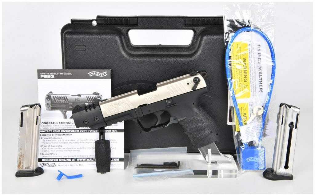 Walther P22 CA Target Semi-Automatic Pistol, .22 L.R., Two-Tone Finish, Brand New, Circa 2021 (1 of 17)