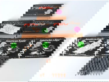 PMC and Federal American Eagle 5.56x45mm Centerfire Rifle Ammunition, 129 Count, Late 20th/Early