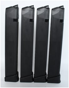 Four 33 Round 9mm Luger Magazines for Glock 17/34