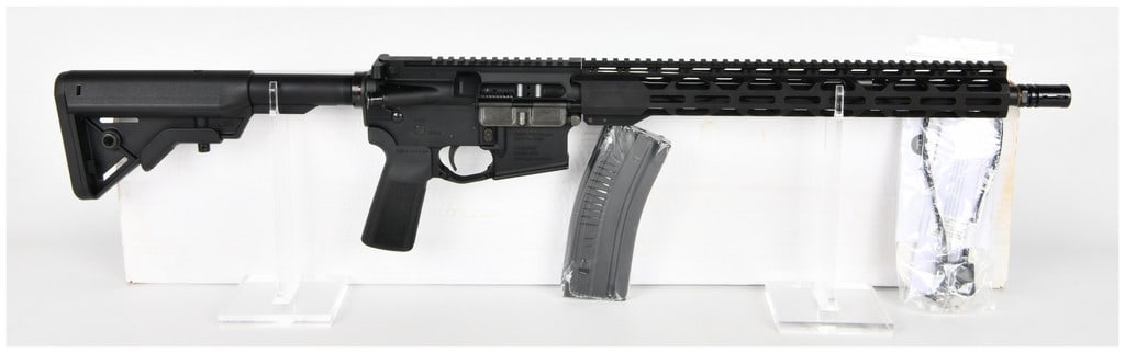 RADICAL FIREARMS RF-15 Semi-Automatic AR-Pattern Carbine, Circa 2023: A modern semi-automatic sporting carbine, Model RF-15, manufactured by RADICAL FIREARMS, LLC. of Stafford, TX USA. The rifle features an AR-pattern design with a matte black finish on the metal receiv