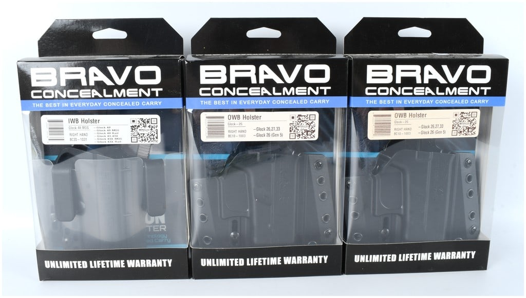 Bravo Concealment Glock Holster Collection, 3 Pieces, IWB and OWB Models, c. 2020-Present (1 of 5)