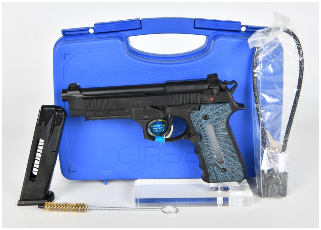Girsan Regard MC Gen 4 Semi-Automatic Pistol, 9mm, Blue G10 Grips, c. 2020: This lot features a Girsan Regard MC Sport Gen 4 semi-automatic pistol chambered in 9mm Luger. Manufactured in Turkey by Girsan and imported by EAA Corp of Cocoa, Florida, this firearm is a refined it