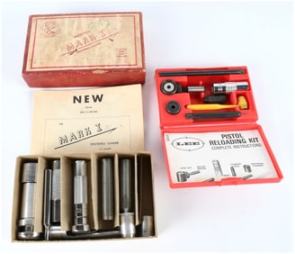 Acc-U-Ream Mark I 12-Gauge and Lee Pistol Reloading Kit, Vintage Hand Loading Tools, c. 1960s-1980s