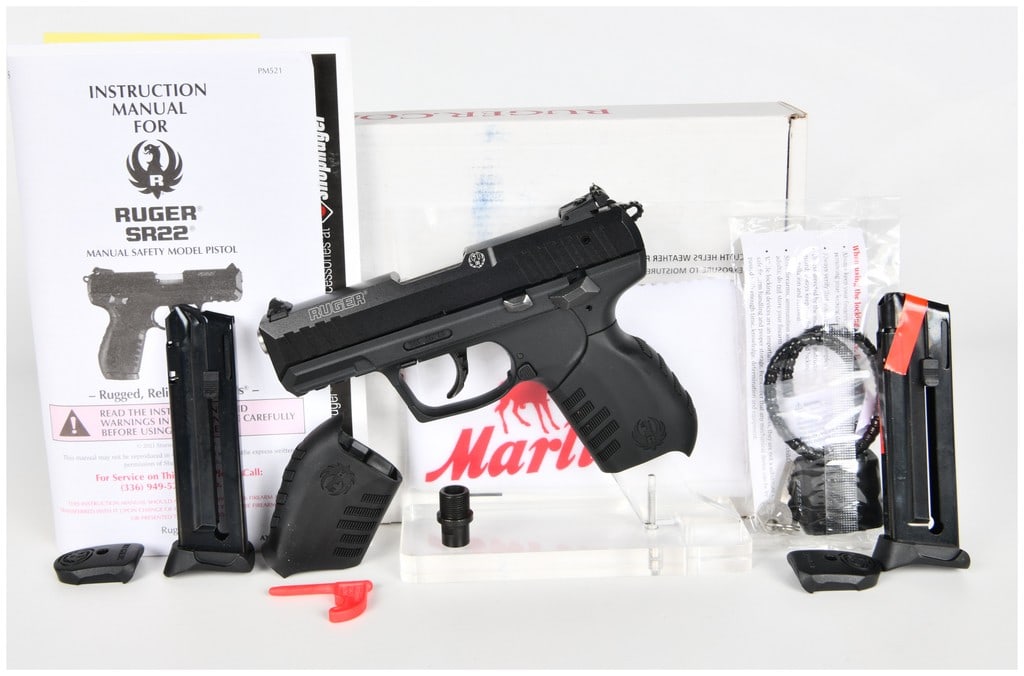 Ruger SR22 Semi-Automatic Pistol, .22 LR, Threaded Barrel, Two Magazines, c. 2021 (1 of 17)