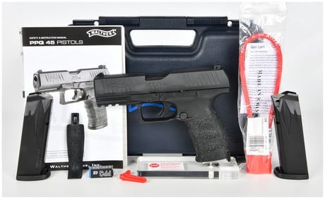 Walther PPQ M2 Semi-Automatic Pistol, .45 Auto, Like New with Case and Accessories, 2016