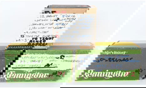 A Collection of 107 Rounds of .22 Hornet Reloaded Ammunition and Brass Casings