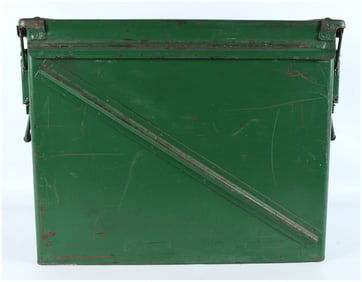 Military Style Heavy-Gauge Utility Can with Diagonal Rib Reinforcement, Circa Mid-20th Century