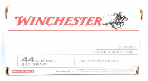 Winchester White Box .44 Remington Magnum 240 Grain Ammunition, Factory Sealed Box