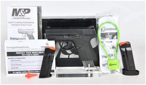 Smith & Wesson M&P9 Shield Plus 9mm Semi-Automatic Pistol with Original Box and Two Magazines, circa