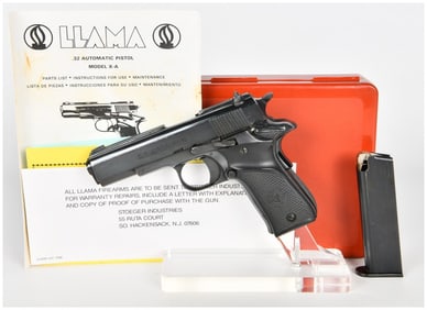 Llama Model X-A Semi-Automatic Pistol, .32 ACP, with Original Box and Manual, circa 1980
