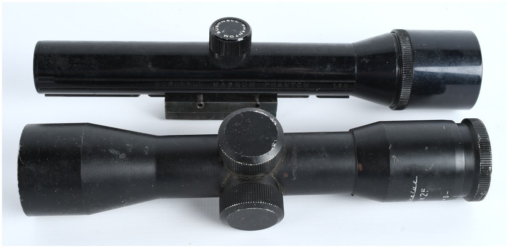 Bushnell Magnum Phantom 1.3X and Chinese 2.5X Vintage Rifle Scopes, Lot of 2, circa 1970s (1 of 7)
