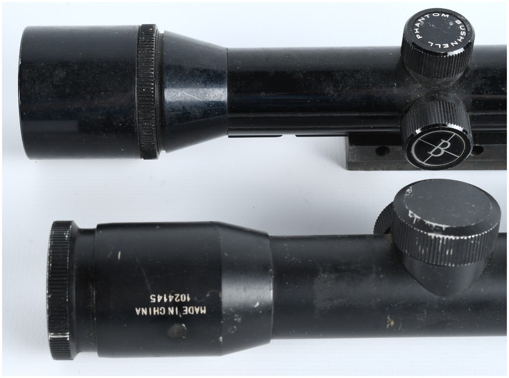 Bushnell Magnum Phantom 1.3X and Chinese 2.5X Vintage Rifle Scopes, Lot of 2, circa 1970s - 3