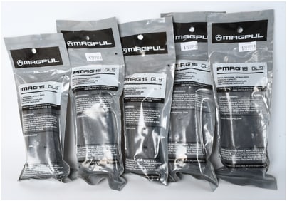 A Set of 5 Magpul PMAG 15 GL9 Pistol Magazines