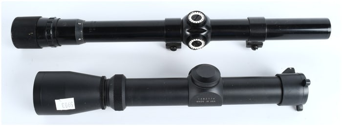 Vintage American Rifle Scope Lot: Weaver V22-A Variable Power and Second US-Made Sporting Scope,