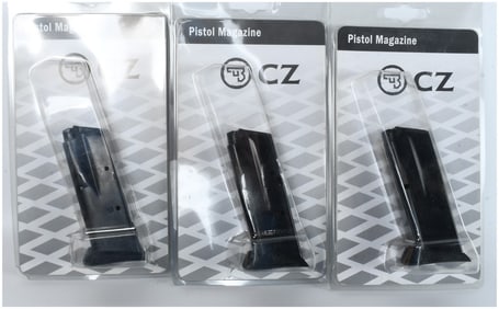 A Trio of CZ 2075 RAMI 9mm 10-Round Magazines