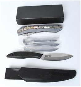 COLD STEEL Pendleton Lite Hunter and REALTREE Replaceable Blade Folding Knife Lot