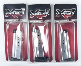 Three Springfield Armory XD-E 9mm Stainless Steel Magazines