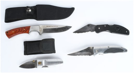 Four Utility and Folding Knives Including Winchester