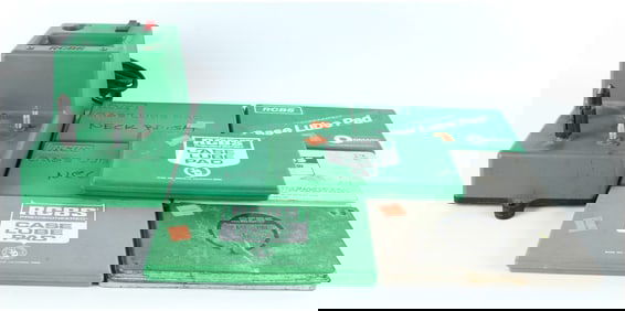 RCBS Motorized Case Preparation Station and Collection of Seven Case Lube Pads, Mid-to-Late 20th