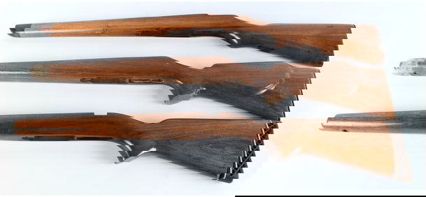 Vintage Hardwood Rifle Stocks Assortment Lot of Three Sporter Style Accessories